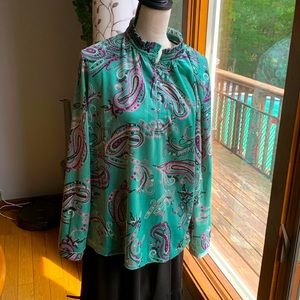 Velour paisley blouse